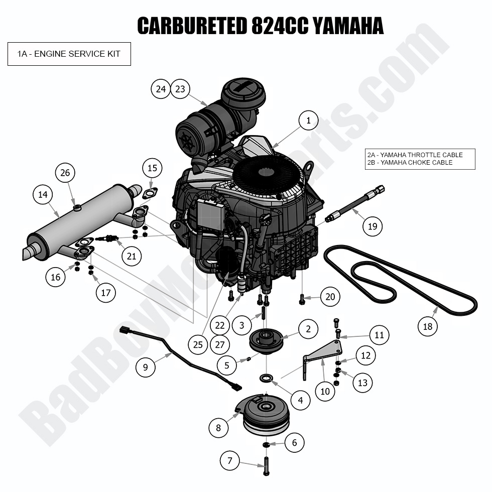 1790 - Bad Boy Mower Parts Lookup > 2018 > Outlaw & Outlaw Extreme > Engine - Yamaha 824